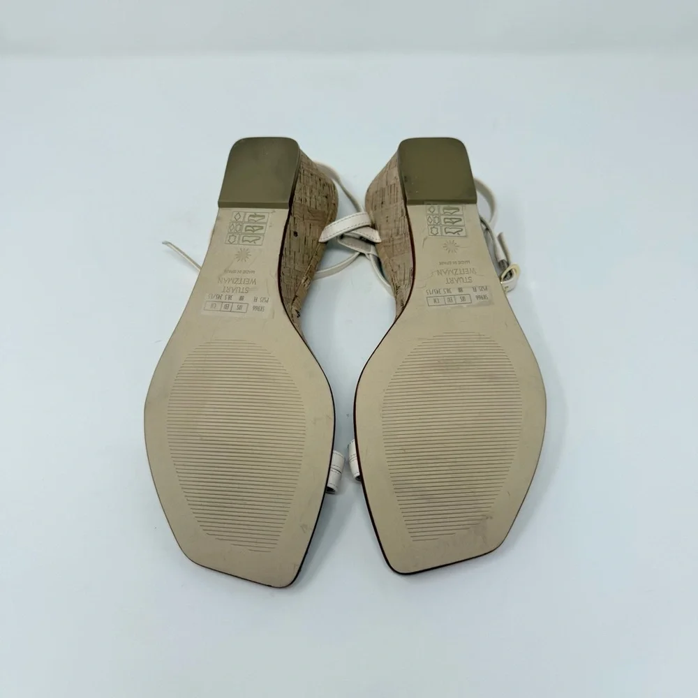 New Stuart Weitzman Oasis 50MM Wedge Sandals Seashell Sz US 8 - Picture 9 of 10
